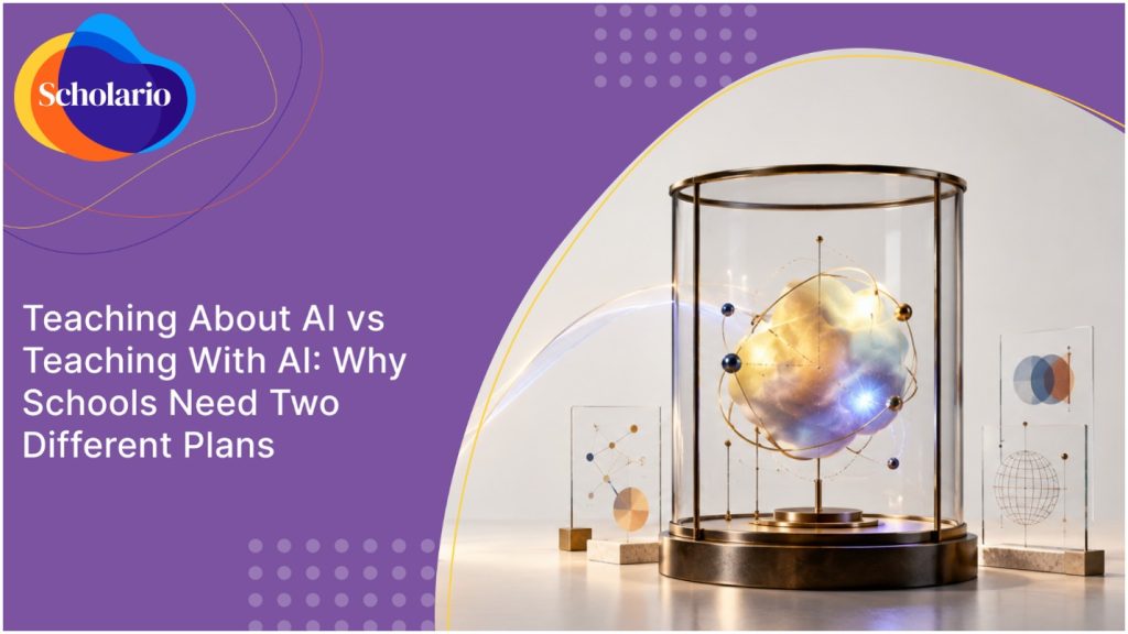 Teaching About AI vs Teaching With AI: Why Schools Need Two Different Plans